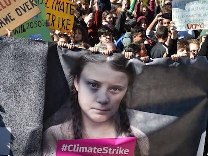 Una manifestación contra el cambio climático en Roma hace unas semanas.