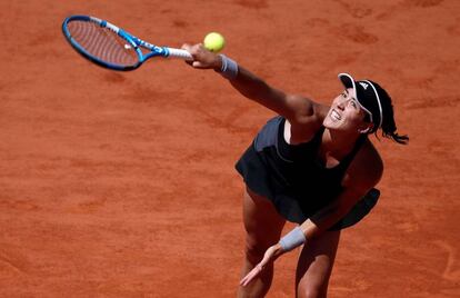 Muguruza, durante el partido ante Halep.