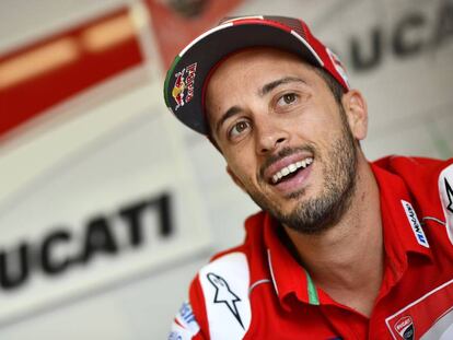 Andrea Dovizioso, durante la entrevista en el circuito de Spielberg.