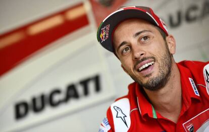 Andrea Dovizioso, durante la entrevista en el circuito de Spielberg.