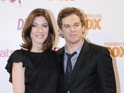 Jennifer Carpenter y Michael C. Hall durante su visita a Madrid.