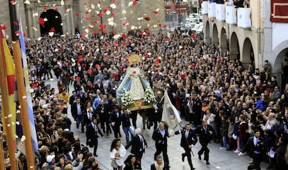 Una de las procesiones de Semana Santa en Badajoz. 