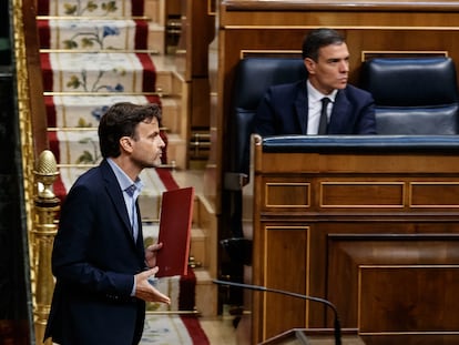 El presidente del grupo parlamentario de Unidas Podemos, Jaume Asens, en el Congreso.