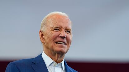 Joe Biden durante un evento de campaña en Detroit, Michigan, en julio de 2024.