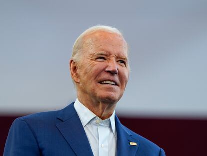 Joe Biden durante un evento de campaña en Detroit, Michigan, en julio de 2024.