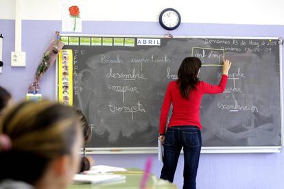 Una classe de llengua catalana.