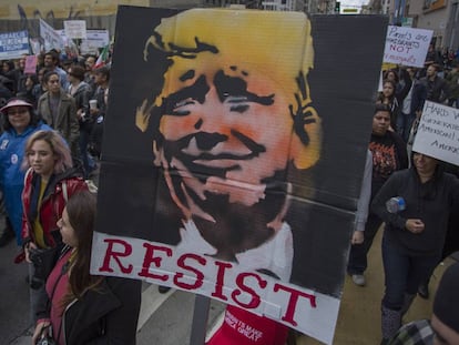 Protesta contra las pol&iacute;ticas de Donald Trump en Los &Aacute;ngeles, la semana pasada.