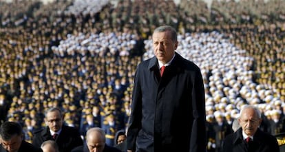 El presidente turco Erdogan, en los actos del D&iacute;a de la Rep&uacute;blica en Ankara.