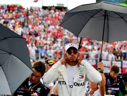 El piloto de Mercedes Lewis Hamilton durante el GP húngaro de Fórmula 1.