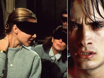 Elsa Pataky en <i>Tiovivo C. 1950</i> (a la izquierda), de José Luis Garci, y Gael García Bernal en <i>La mala educación, </i>de Pedro Almodóvar.