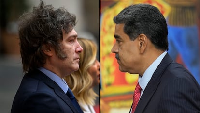 Los presidentes Javier Milei y Nicolás Maduro