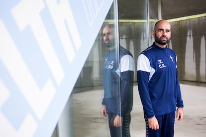 Claudio Giraldes on Wednesday at Celta's sports town in Mos (Pontevedra) after training.