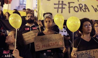 Protesto no Rio de Janeiro após a morte de Ágatha Félix