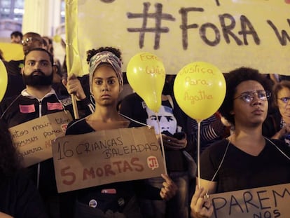 Protesto no Rio de Janeiro após a morte de Ágatha Félix