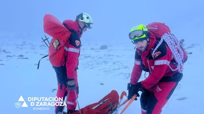 Rescate de los tres montañeros fallecidos en el parque de El Moncayo, este sábado 22 de marzo.