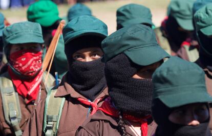 Encuentro de mujeres zapatistas en un caracol de Chiapas en febrero.