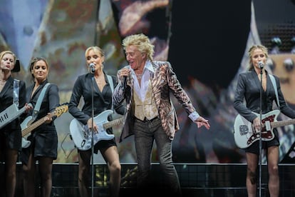 Rod Stewart at a concert in Auckland, New Zealand, on April 9. 