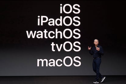 Tim Cook, durante el evento.