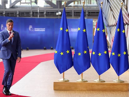 El presidente del Gobierno, Pedro Sánchez, el viernes en la cumbre de la UE en Bruselas.