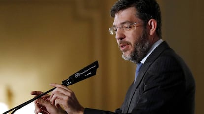 El secretario de Estado de Presupuestos, Alberto Nadal, en una conferencia organizada por Forum Europa