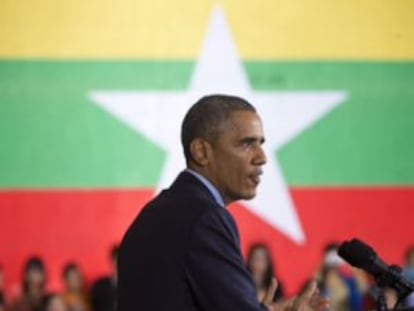 Barack Obama, durante discurso feito na sexta-feira em Yangon, em Mianmar.