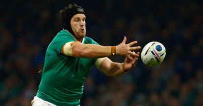 Sean O'Brien, durante el partido contra Francia.