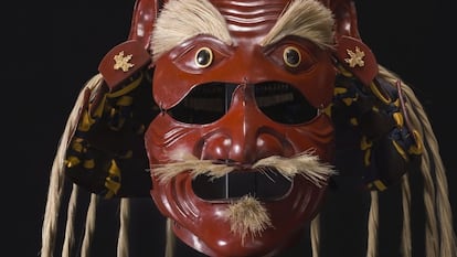 Detalle del 'kabuto' reconstruido en las Colecciones Reales.