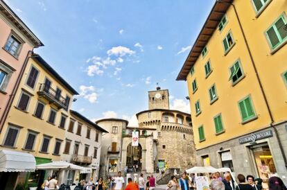 Plaza central de Castelnuovo di Garfagnana.