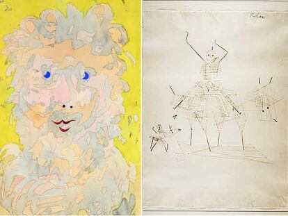 A la izquierda, <i>León hombre, </i>y a la derecha, <i>Jinetes, </i>de Paul Klee.