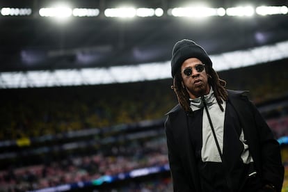 El músico Jay-Z (de nombre real Shawn Carter) en un partido de fútbol en Wembley, Reino Unido, en junio de 2024.