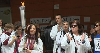 Protesta en el Hospital del Tajo, en Aranjuez.