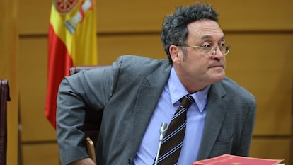 El fiscal general del Estado, Álvaro García Ortiz, durante su comparecencia en la Comisión de Justicia del Senado en febrero pasado.