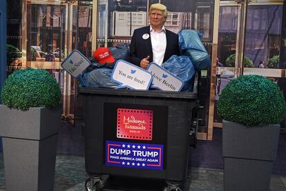 Poco antes de las elecciones presidenciales estadounidenses, el museo Madame Tussauds de Berlín tiró a la basura su figura de Donald Trump.