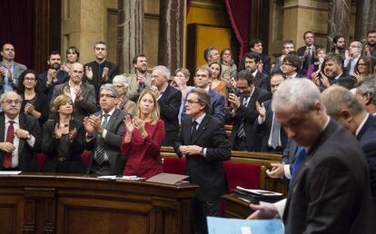 Pleno del Parlamento catal&aacute;n que aprob&oacute;, en noviembre de 2015, la declaraci&oacute;n secesionista.