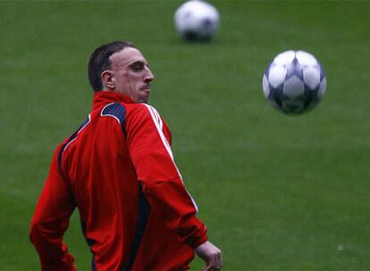 Ribéry, ayer durante el entrenamiento.