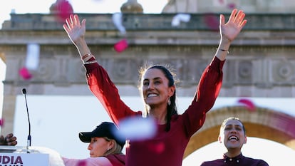 Claudia Sheinbaum en León (Estado de Guanajuato), el 5 de marzo.