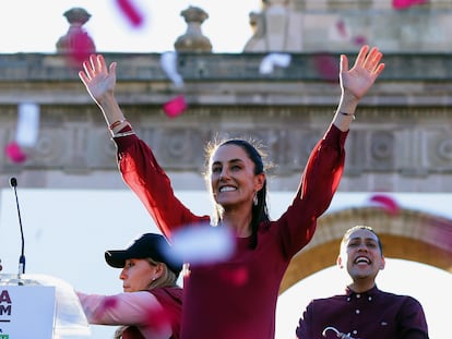 Claudia Sheinbaum en León (Estado de Guanajuato), el 5 de marzo.