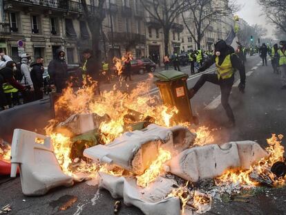 Protesta de 'chalecos amarillos' en Burdeos, el pasado 29 de diciembre.