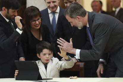 Felipe VI durante la 37 edición del concurso '¿Qué es un Rey para ti?'.