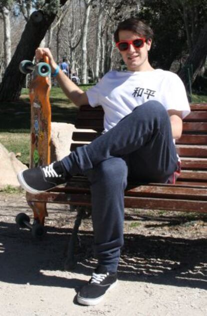 Luis Iván Cuende, en el parque del Buen Retiro de Madrid.