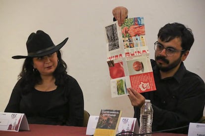 Diego García, durante la presentación de su libro, en Zacatecas.