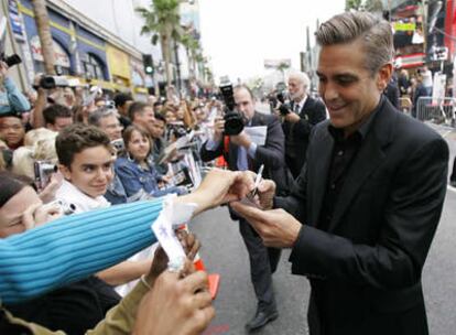 George Clooney en el preestreno de 'Ocean's Therteen', ayer en Los Ángeles.