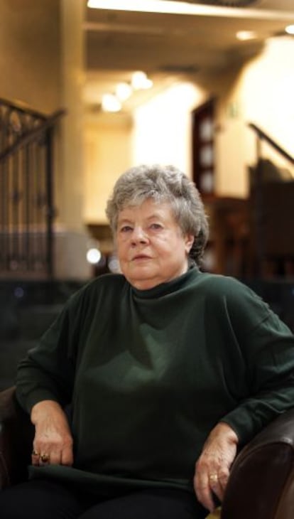 A. S. Byatt, durante su visita a Madrid.