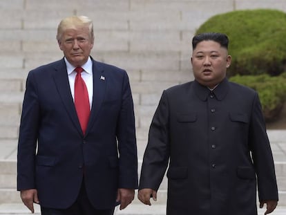 Donald Trump e Kim Jong-un, em junho, na Zona Desmilitarizada.