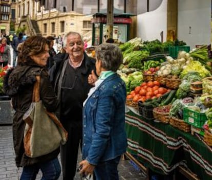 Juan Mari Arzak in San Sebastián’s market.