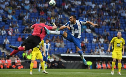 Borja Iglesias, el 25 de julio ante el Stjarnan.