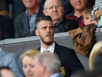 David De Gea, en la grada de Old Trafford este s&aacute;bado
  