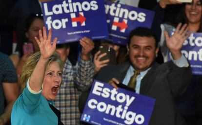 Clinton no leste de Los Angeles, na quinta-feira.