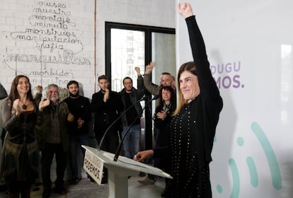 La candidata a lehendakari de Elkarrekin Podemos, Miren Gorrotxategi, este viernes