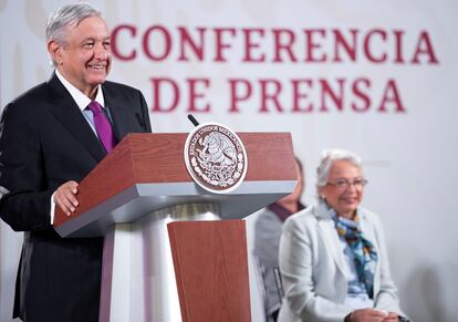 El presidente Andrés Manuel López Obrador, en la conferencia diaria del Gobierno, este miércoles.